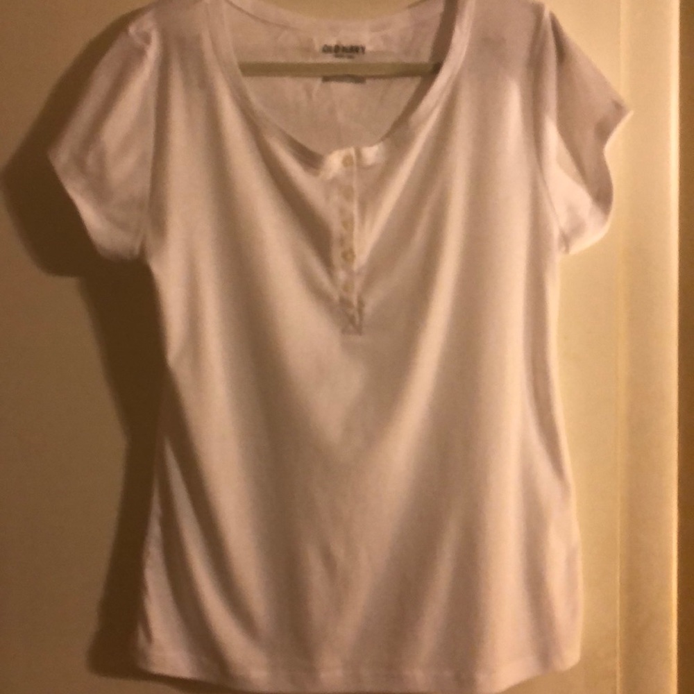 White Button Down T-Shirt
